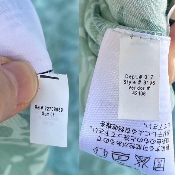 Eddie Bauer Rayon Floral Full Button Down Shirt Dress in Seafoam Sz L - Picture 8 of 13